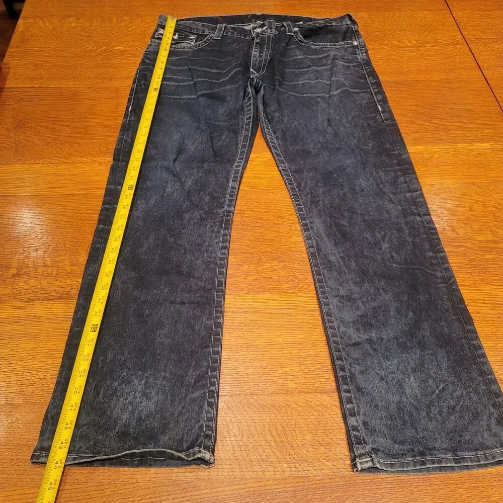 True Religion Men's Sz 40 x32 Straight Denim Dark Blue Jeans